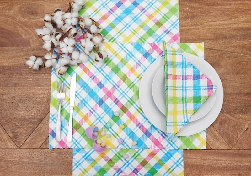 Spring Blossom Plaid Placemats, Set of 6