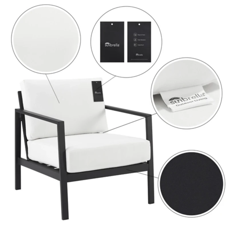 White Sunbrella Cushions Holland Outdoor Chair