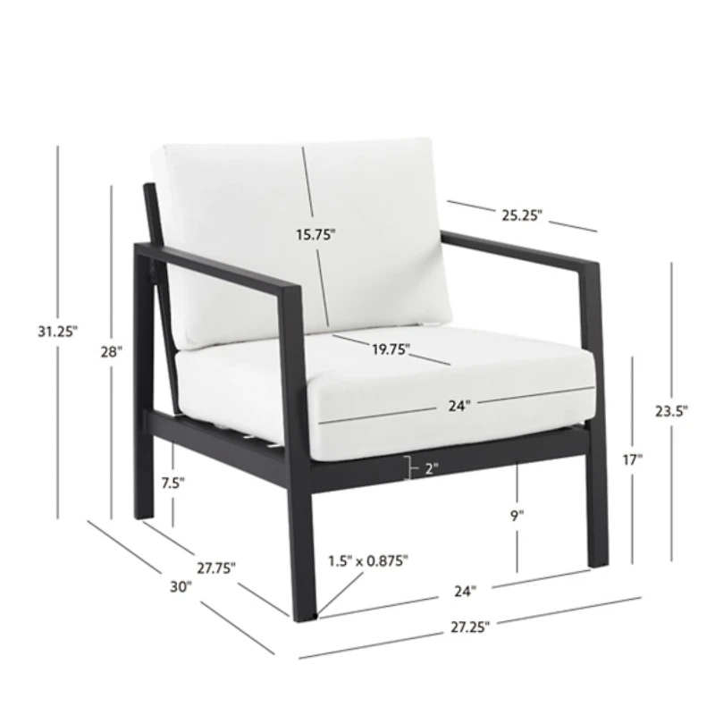 White Sunbrella Cushions Holland Outdoor Chair