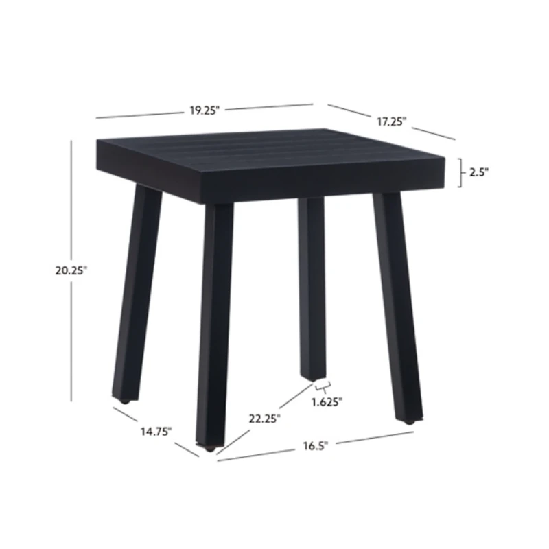 Black Holland Outdoor Side Table