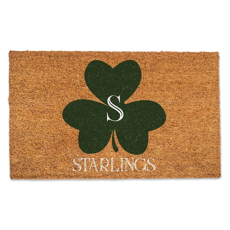 Personalized Monogram Clover Coir Doormat