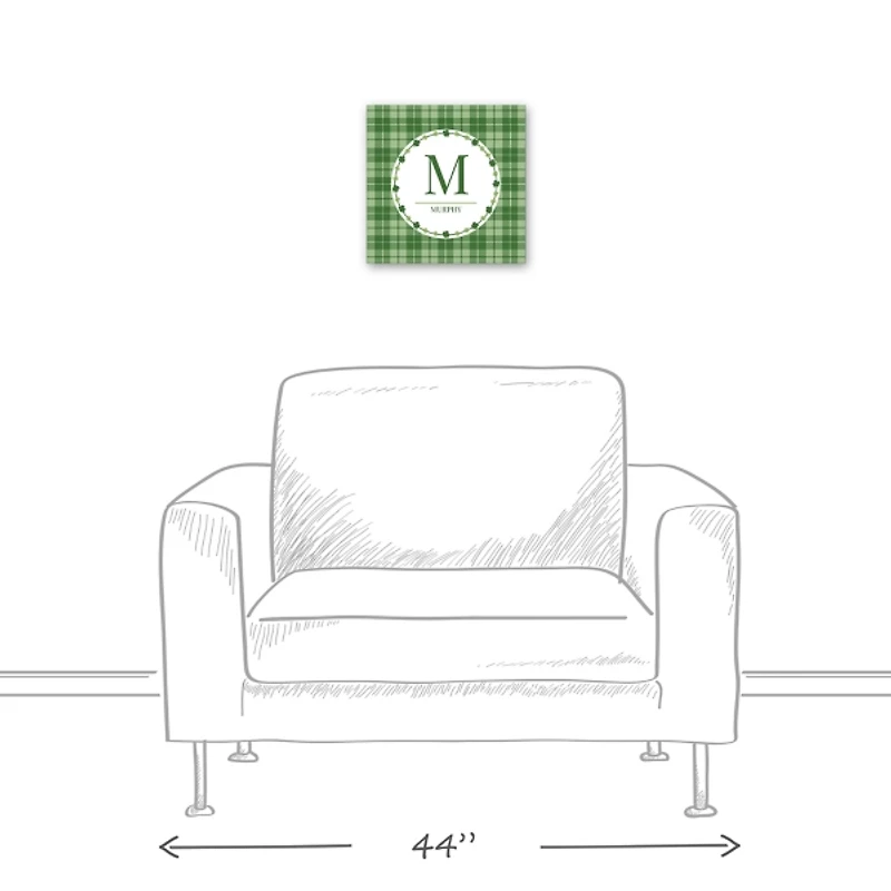 Personalized Monogram Shamrock Canvas Art Print