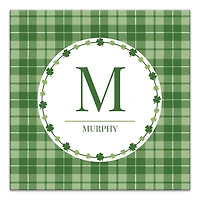Personalized Monogram Shamrock Canvas Art Print