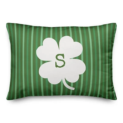 Personalized Monogram Shamrock Stripe Pillow