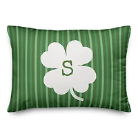 Personalized Monogram Shamrock Stripe Pillow