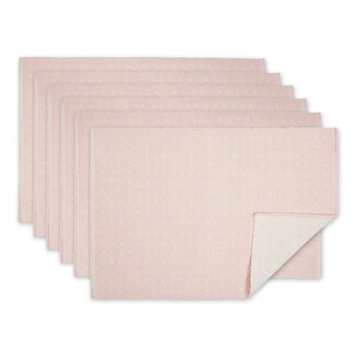 Pastel Rose Dobby Placemats, Set of 6