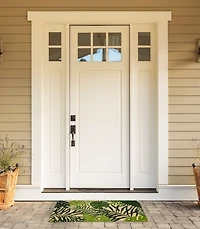 Green Tropical Fronds Doormat