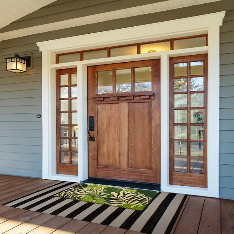 Green Tropical Fronds Doormat