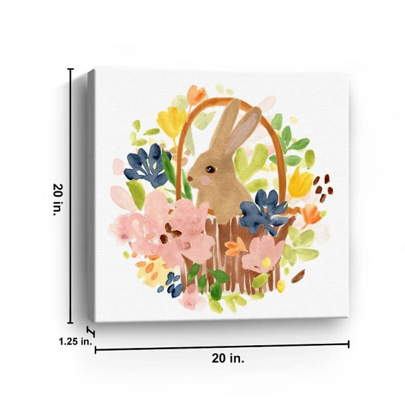 Bunny Meadow Scene Canvas Art Print