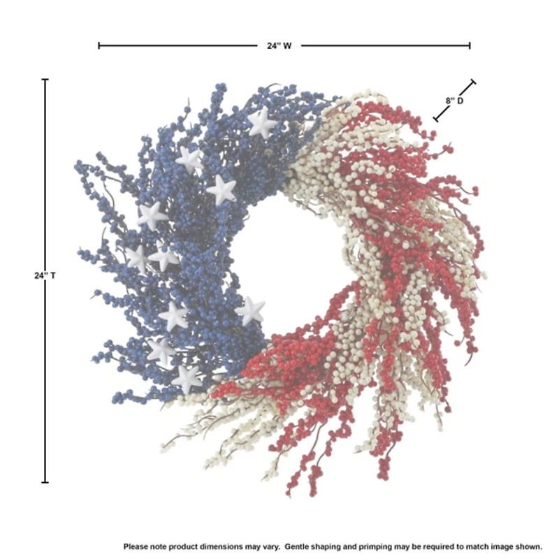 Patriotic Berry and Star Wreath