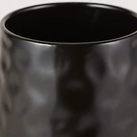 Black Dimpled Bamboo Canisters, Set of 2