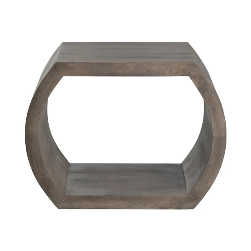 Round Brown Open Side Table