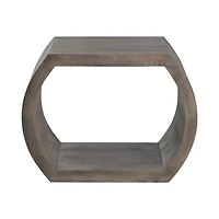 Round Brown Open Side Table