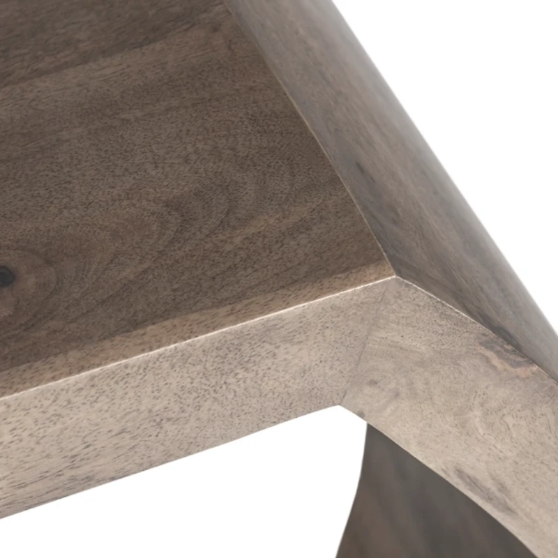 Round Brown Open Side Table