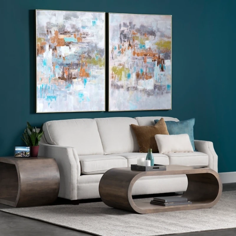 Round Brown Open Side Table