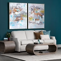 Round Brown Open Side Table