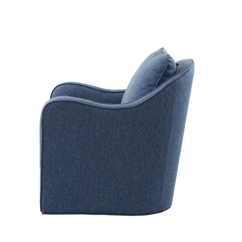 Indigo Swivel Upholstered Wide Seat Accent Chair