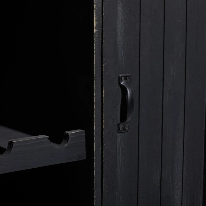 Rustic Galvanized Top Wine Cabinet