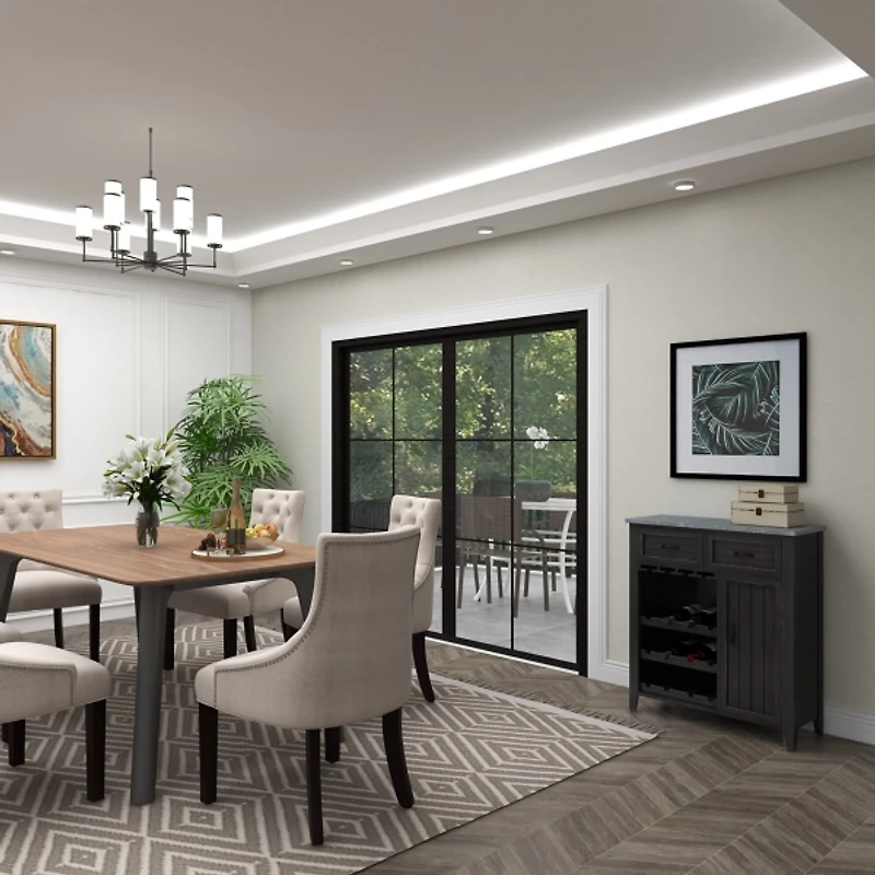 Rustic Galvanized Top Wine Cabinet