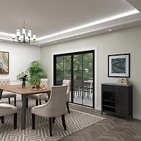 Rustic Galvanized Top Wine Cabinet