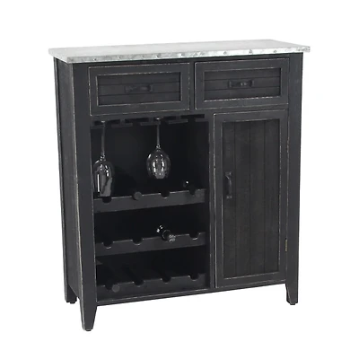 Rustic Galvanized Top Wine Cabinet