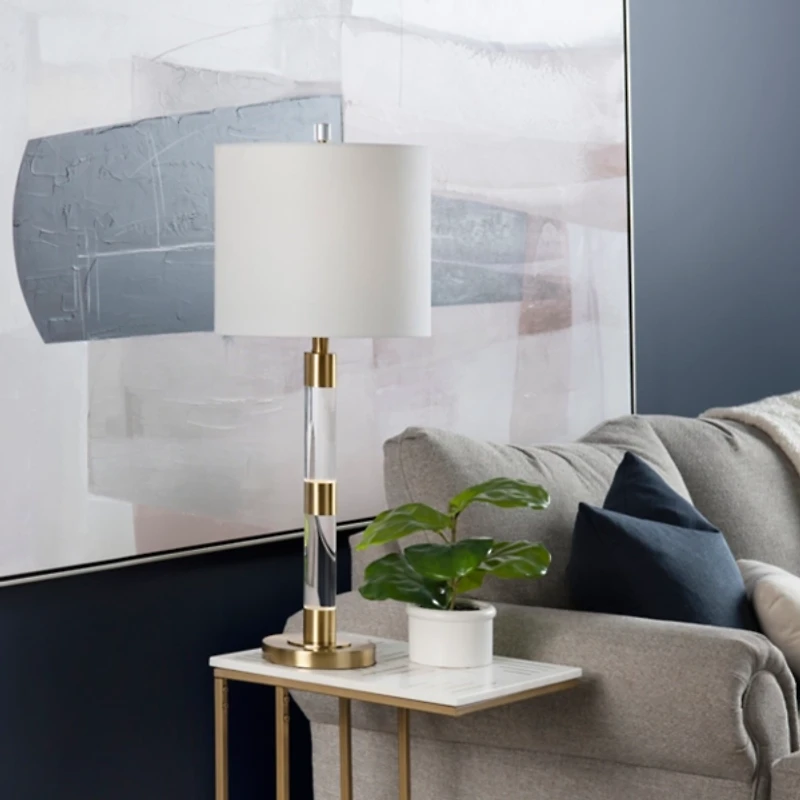Modern Brass Trim Nightlight Table Lamp