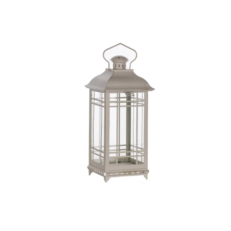 Traditional Ivory Metal Lanterns, Set of 3