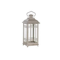 Traditional Ivory Metal Lanterns, Set of 3