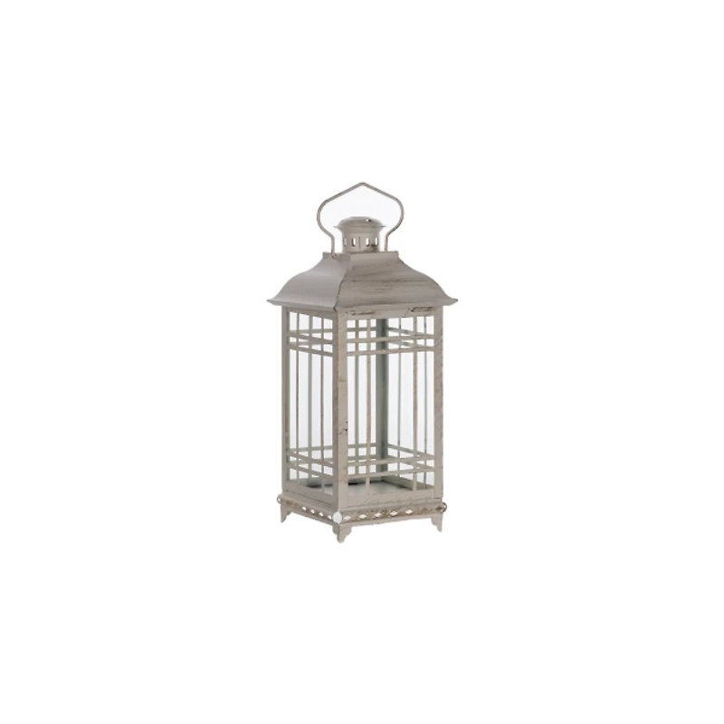 Traditional Ivory Metal Lanterns, Set of 3