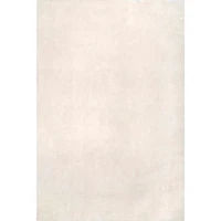 Cream Shag Washable Area Rug, 5x8