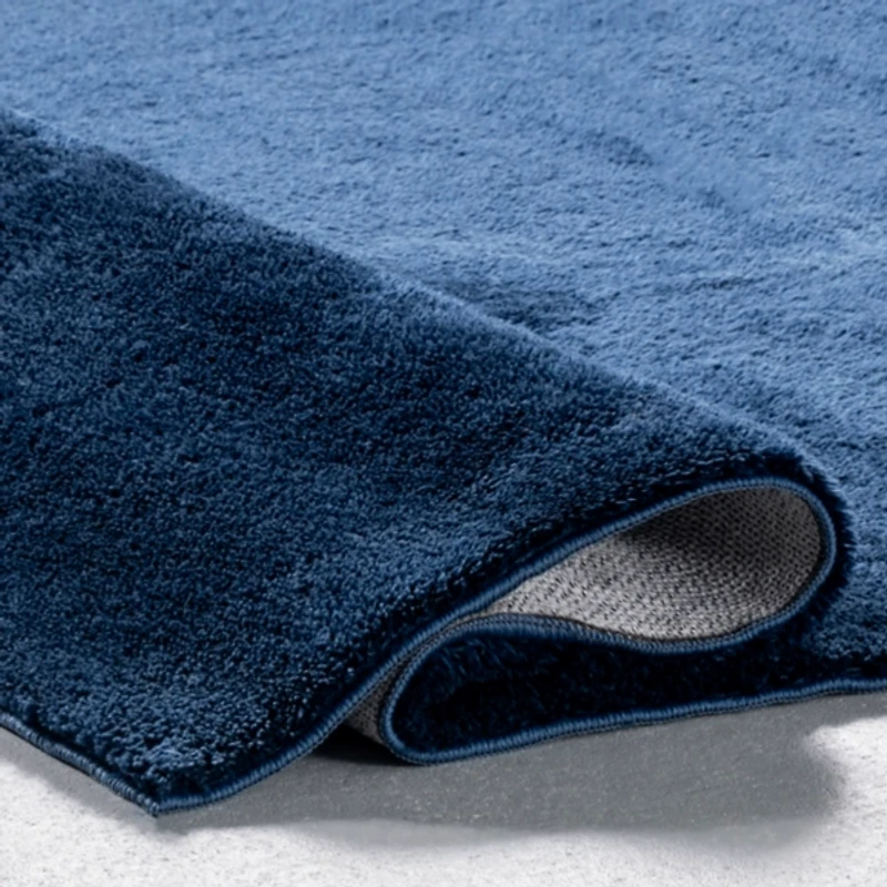 Navy Shag Washable Area Rug, 6x9