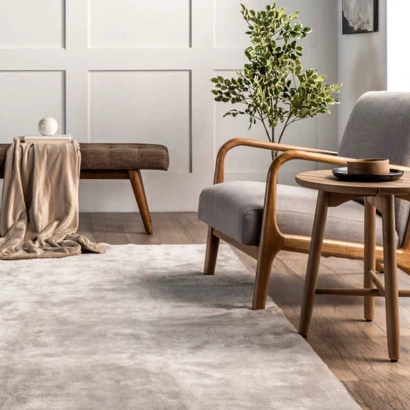 Whitlow Gray Shag Washable Area Rug, 5x8