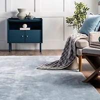 Whitlow Blue Shag Washable Area Rug