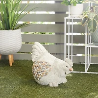Gray Textured Chicken Statue