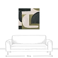 Moody Green Shapes I Canvas Art Print