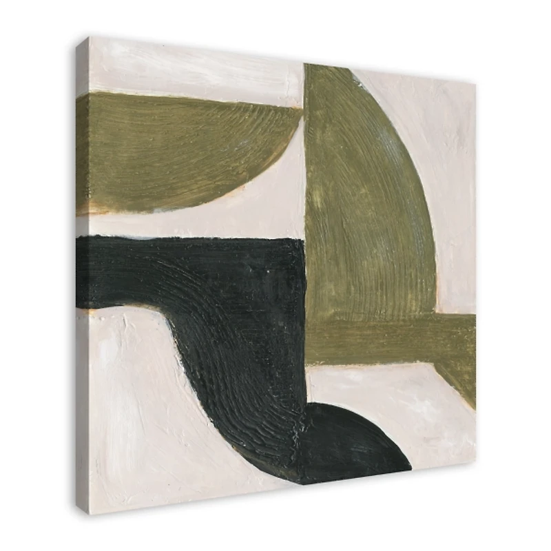 Moody Green Shapes II Canvas Art Print