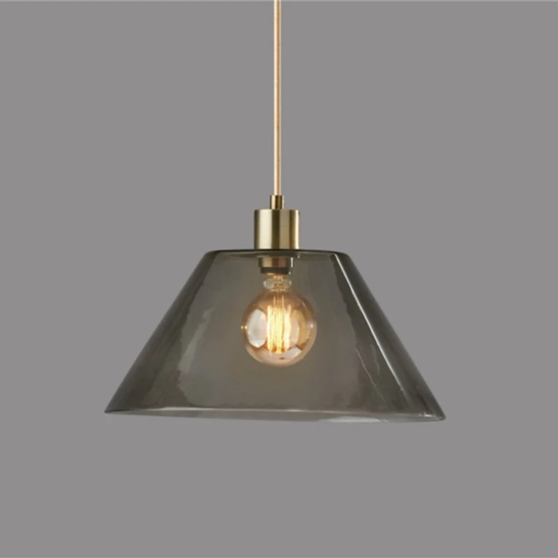 Gold Smoked Glass Pendant Light