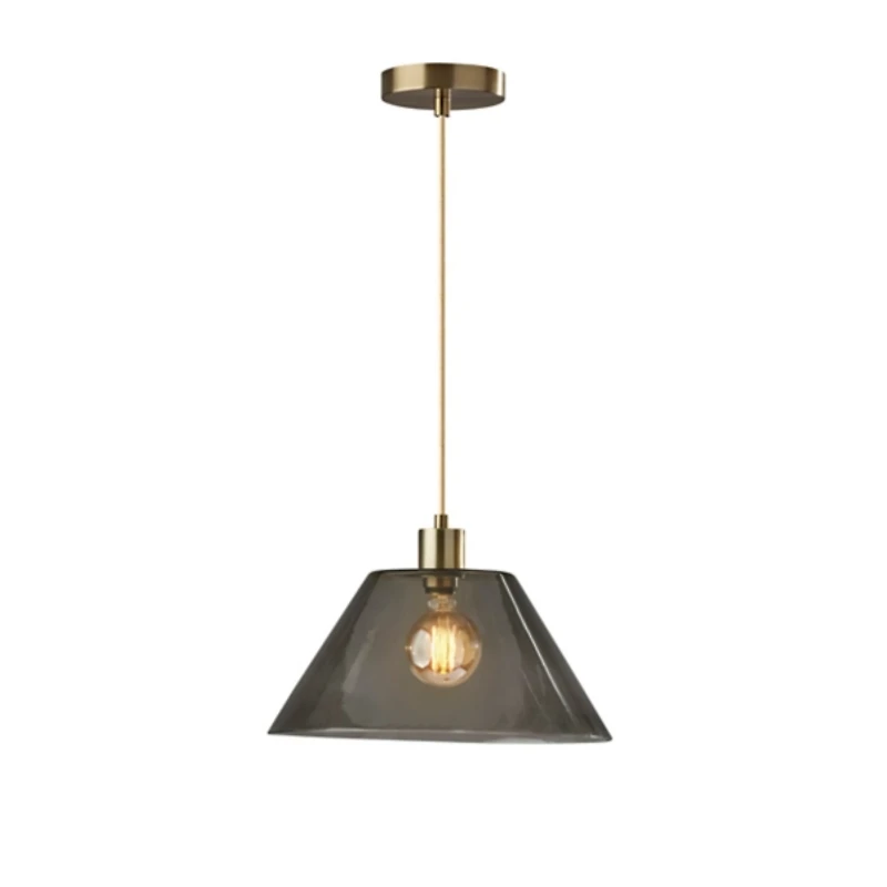 Gold Smoked Glass Pendant Light