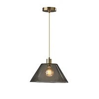 Gold Smoked Glass Pendant Light