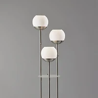 Silver Globe 3-Light Shelf Floor Lamp
