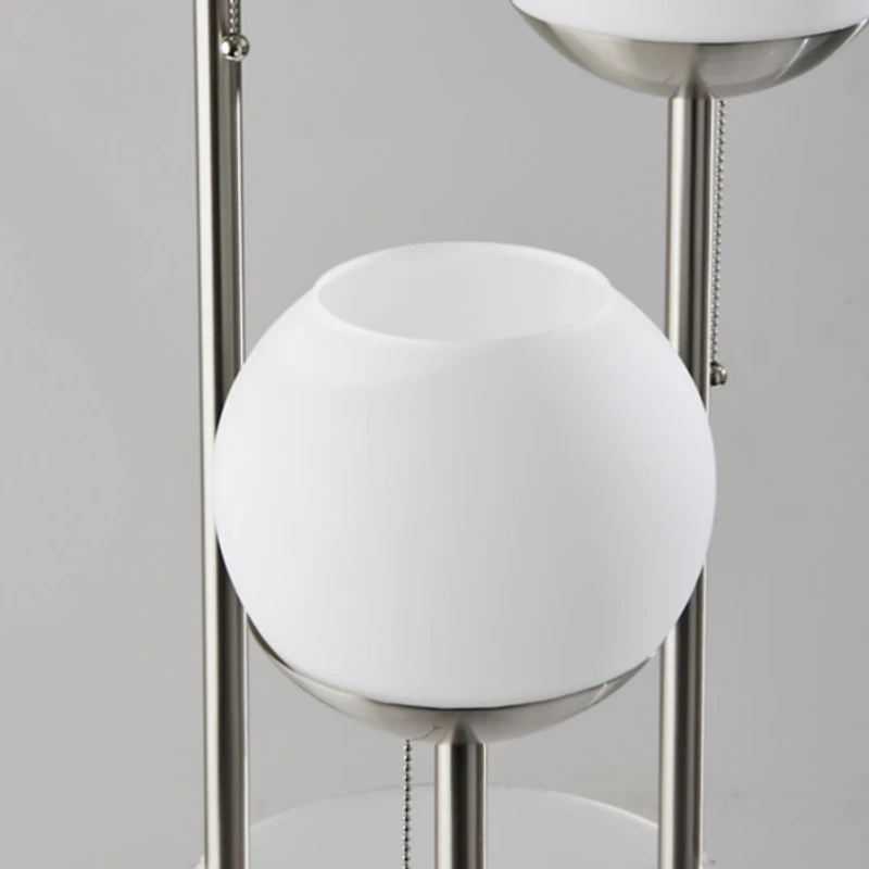 Silver Globe 3-Light Shelf Floor Lamp
