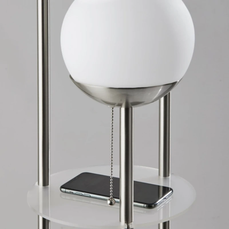 Silver Globe 3-Light Shelf Floor Lamp