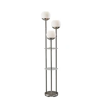 Silver Globe 3-Light Shelf Floor Lamp