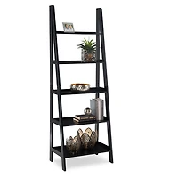 Wood 5-Tier Ladder Bookshelf