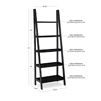 Wood 5-Tier Ladder Bookshelf