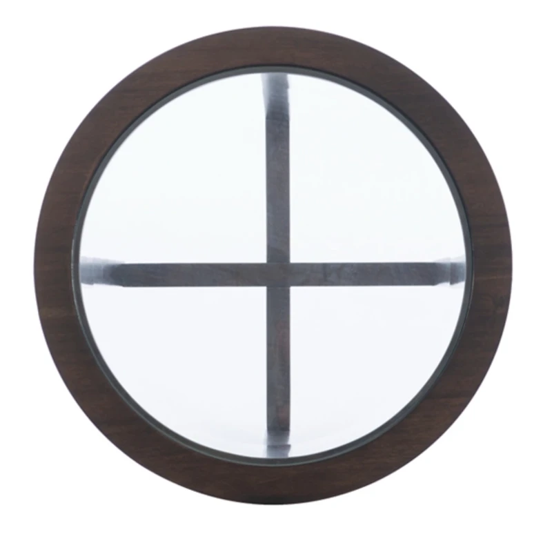 Brown Wood & Glass Top 3-pc. Table Set