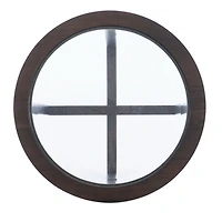 Brown Wood & Glass Top 3-pc. Table Set