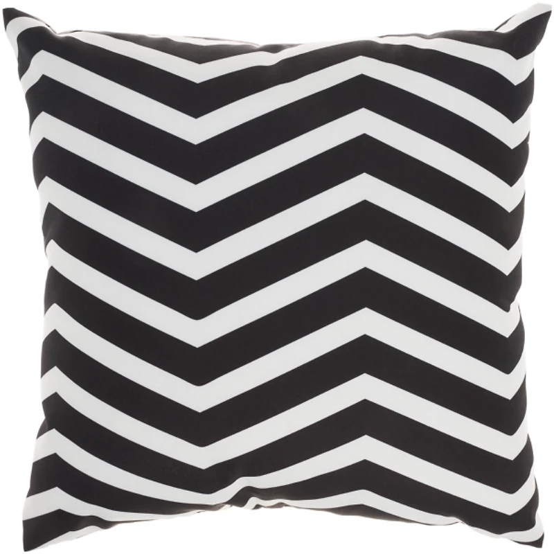 Floral Chevron Outdoor Throw Pillow