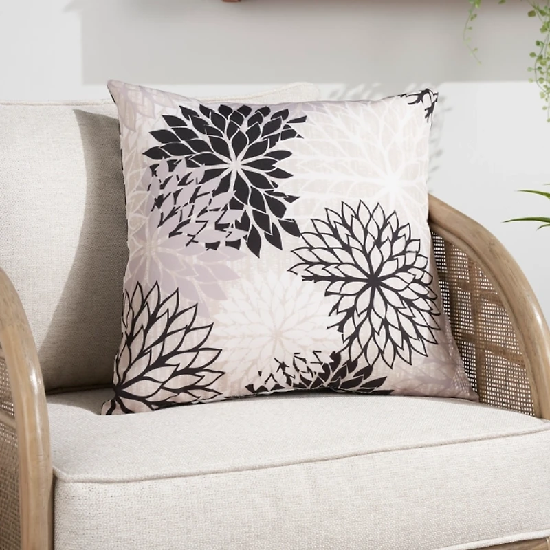 Floral Chevron Outdoor Throw Pillow