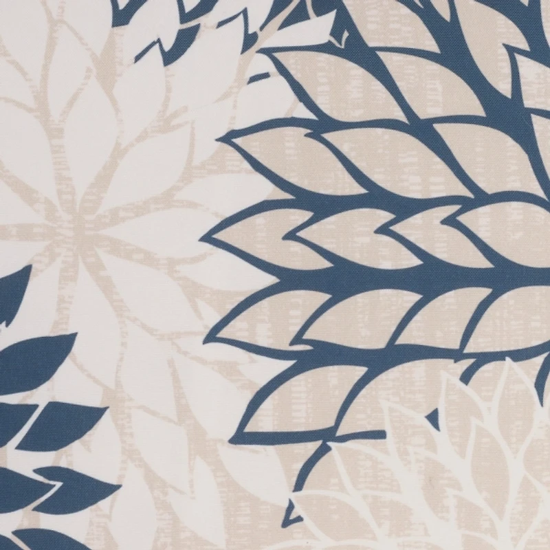 Navy Floral Chevron Outdoor Throw Pillow